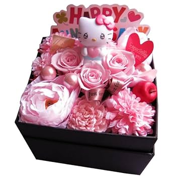 Amazon｜母の日 プレゼント キティ入り 花束風 フラワーギフト